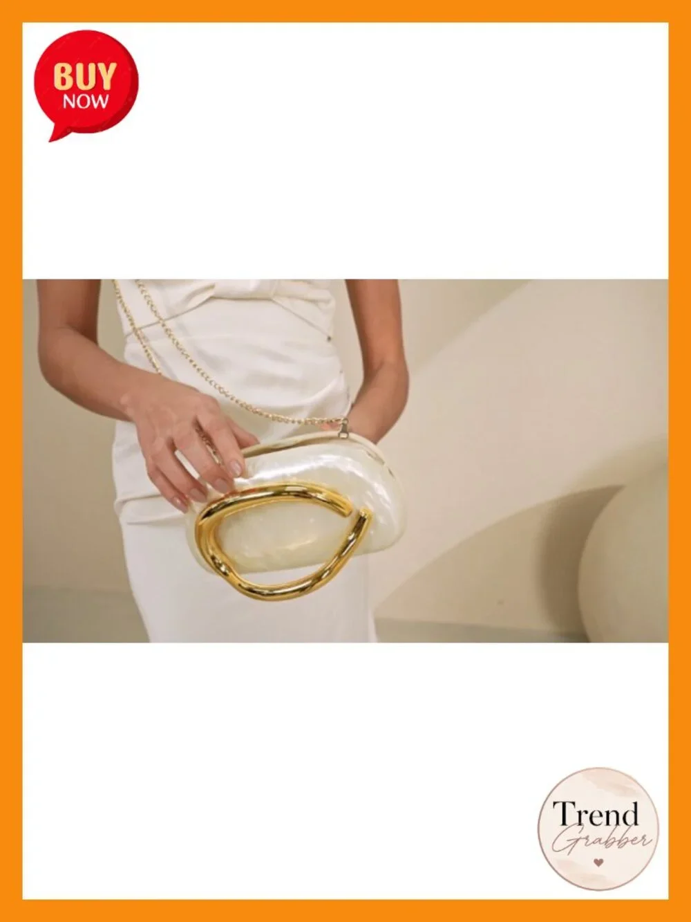 Acrylic Clutch Purse Metal Handle Evening Bag Crossbody Handbag for Wedding